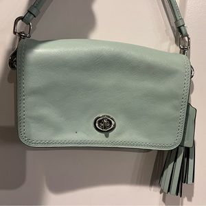 Coach mint green leather crossbody bag